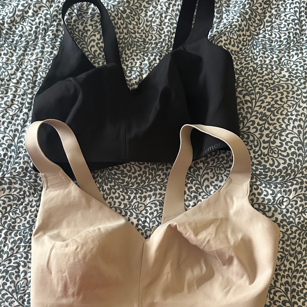 Women's Black and Nude sports bras - lululemon 34DD